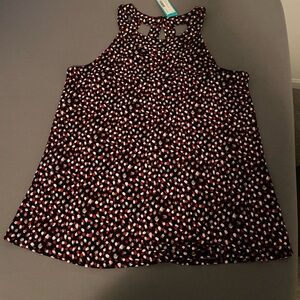 NWT Fortune+Ivy Sleeveless Blouse Material. Red, White & Blue w/ back detail.